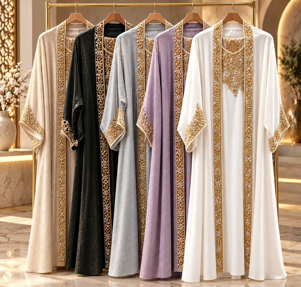 Kinda Beaded Organza Kaftan Set