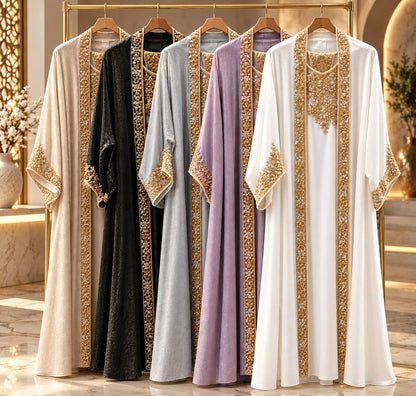Kinda Beaded Organza Kaftan Set