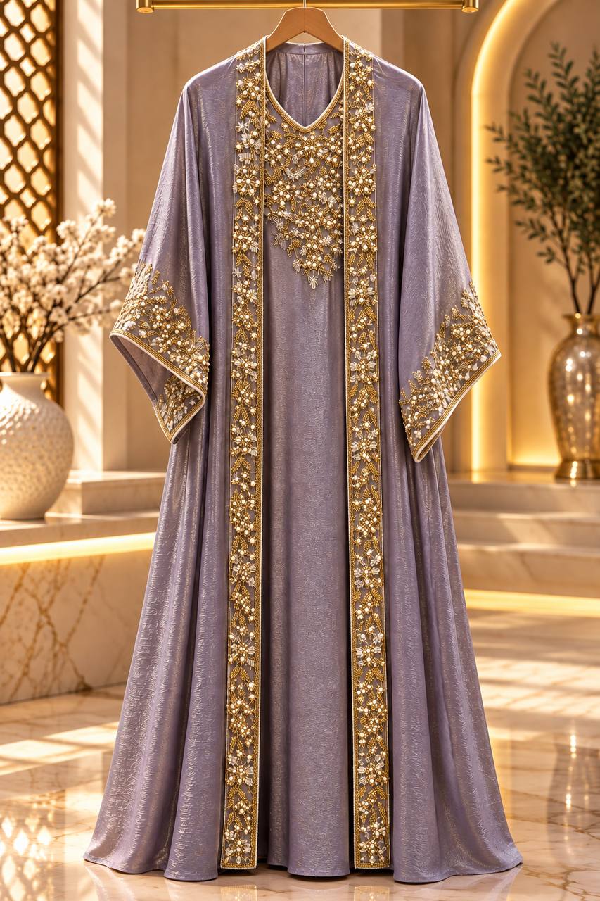 Kinda Beaded Organza Kaftan Set