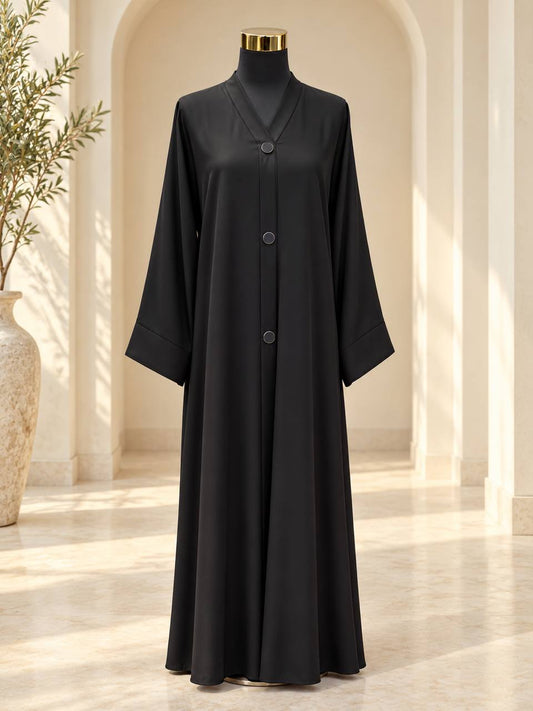 Classic Button-Front Abaya with Matching Hijab
