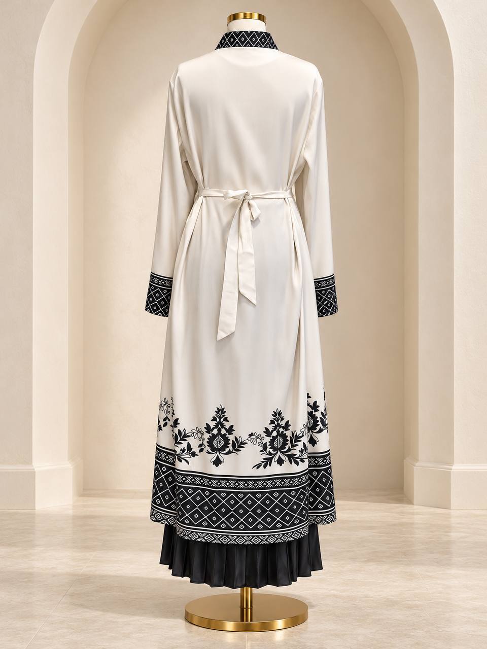 Amara Floral Two-Piece Tunic & Pleated Skirt Set