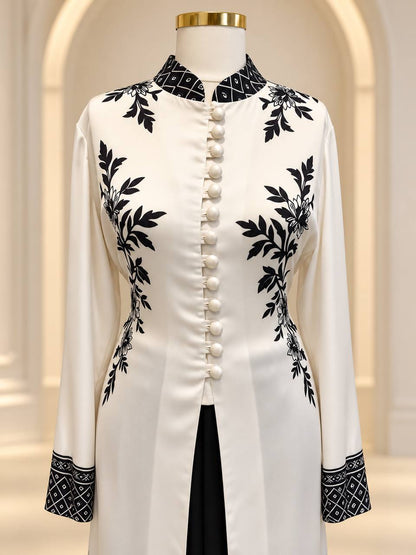 Amara Floral Two-Piece Tunic & Pleated Skirt Set