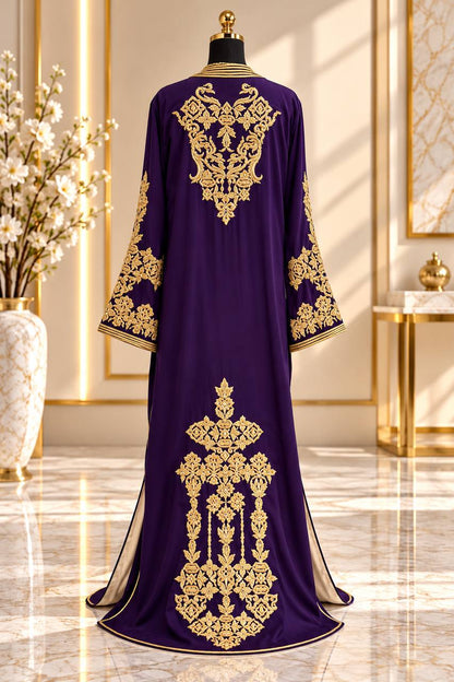 Moroccan Takchita – Handmade Embroidered 2-Piece Caftan