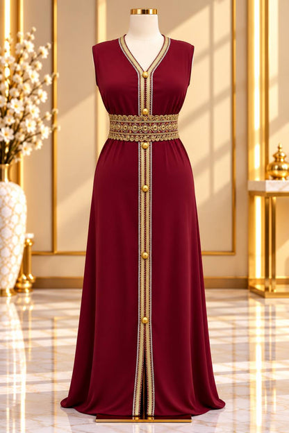 Moroccan Amira Caftan – 2-Piece Metallic Embroidered Jacket Set
