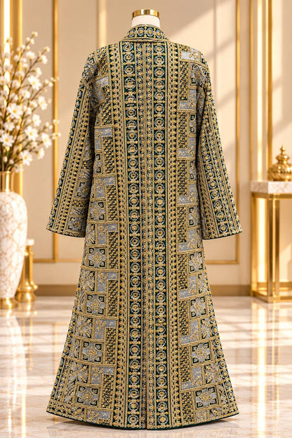 Moroccan Amira Caftan – 2-Piece Metallic Embroidered Jacket Set