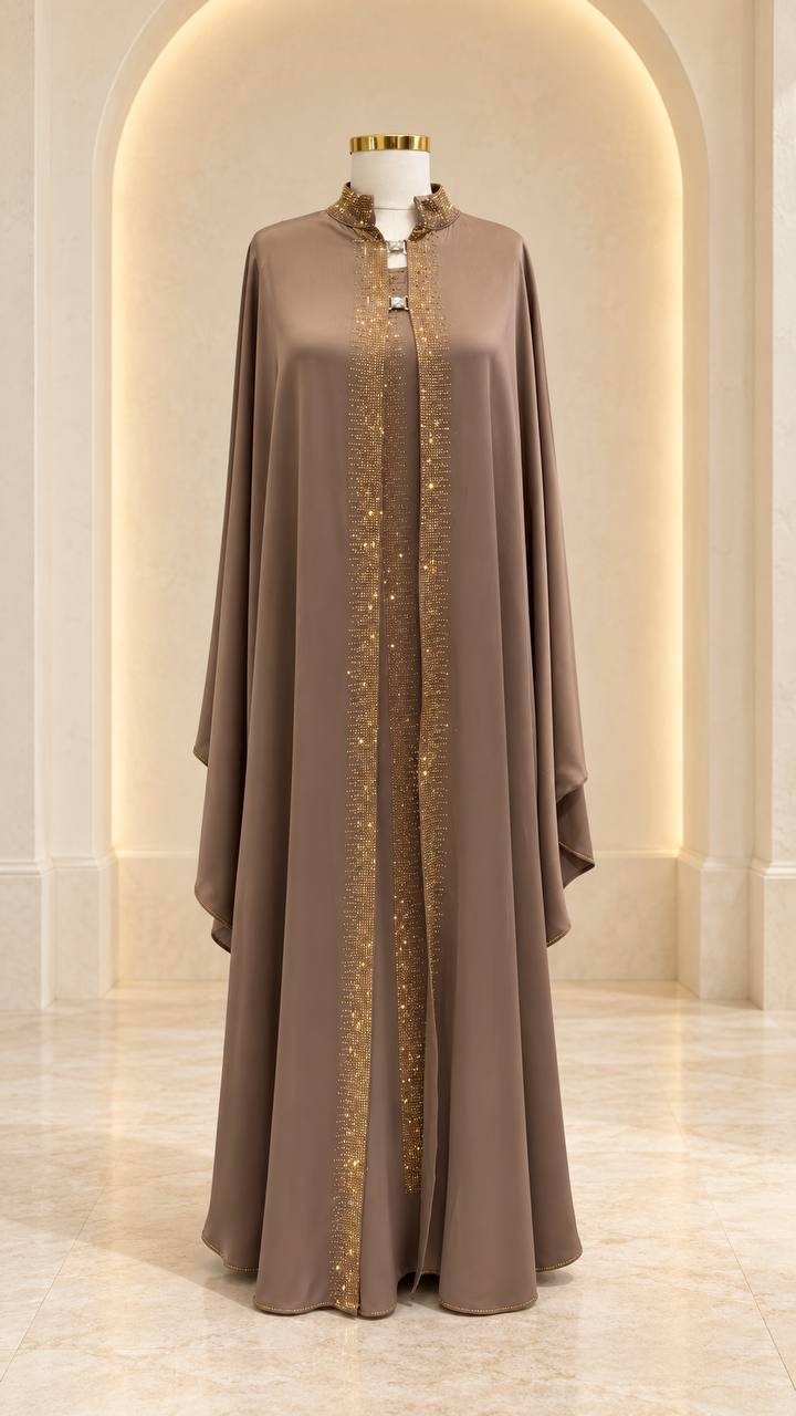 Sadeem – Two-Piece Embellished Cape Abaya Set