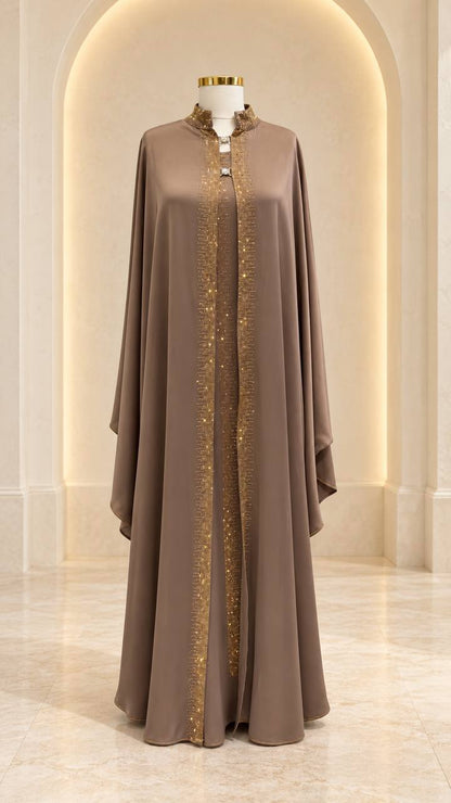 Sadeem – Two-Piece Embellished Cape Abaya Set