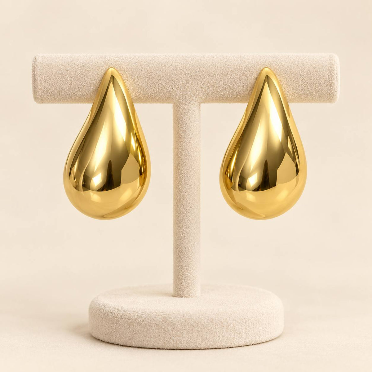 Gold-Tone Teardrop Stud Earrings