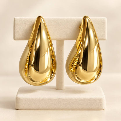 Gold-Tone Teardrop Stud Earrings