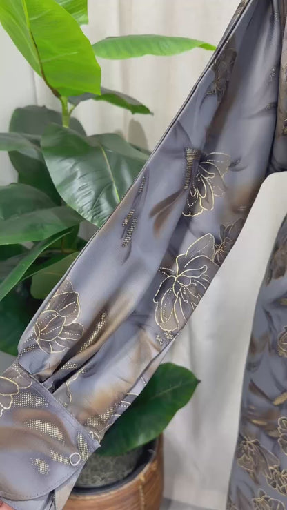 Layan Floral Open Abaya