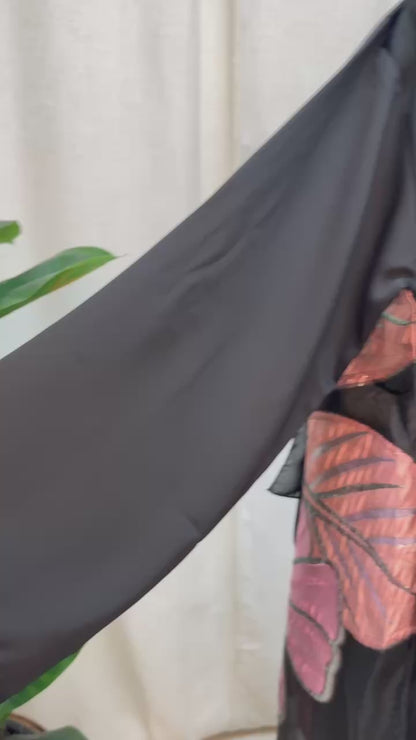 Noir Bloom Open Abaya